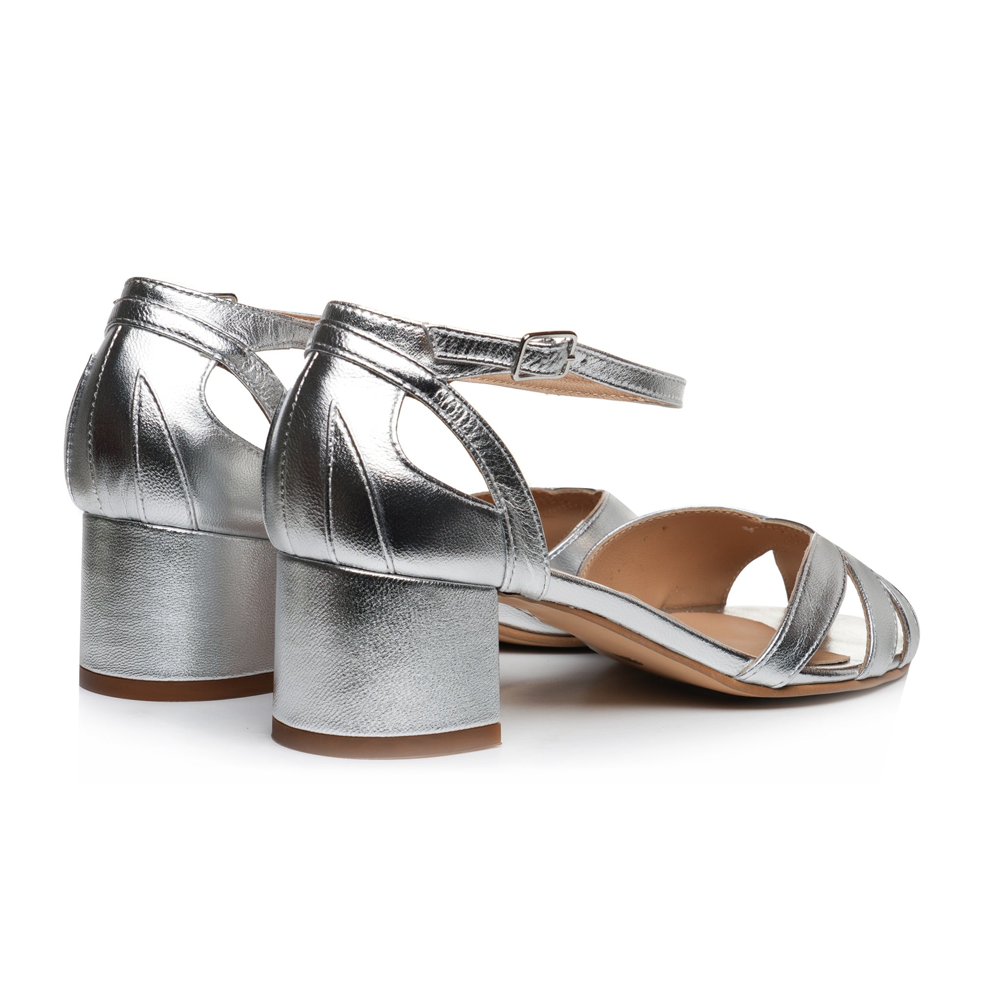 Sandale piele argintiu comod Melissa E27 -orice culoare