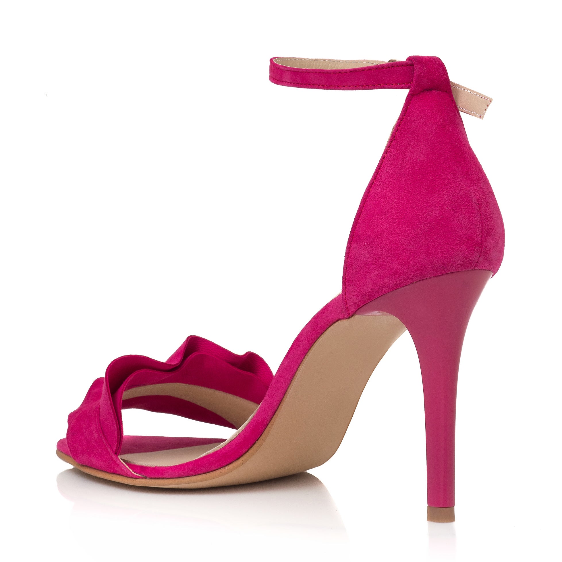 Sandale Piele Fucsia Anais Toc Cui C16  - orice culoare