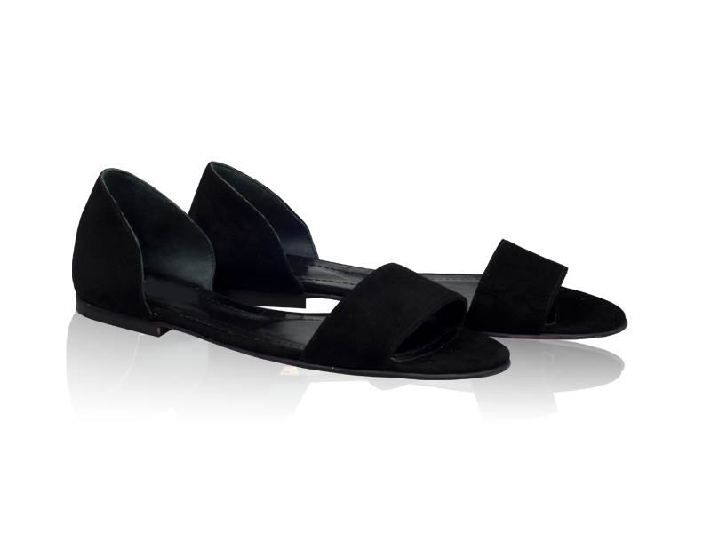 Sandale dama talpa joasa Chic - Piele naturala Albastru Electric