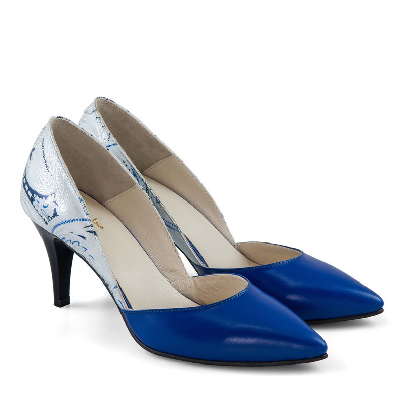 Pantofi Stiletto Piele Albastru Jasmine - orice culoare