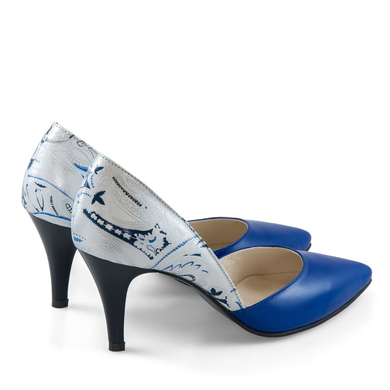 Pantofi Stiletto Piele Albastru Jasmine - orice culoare
