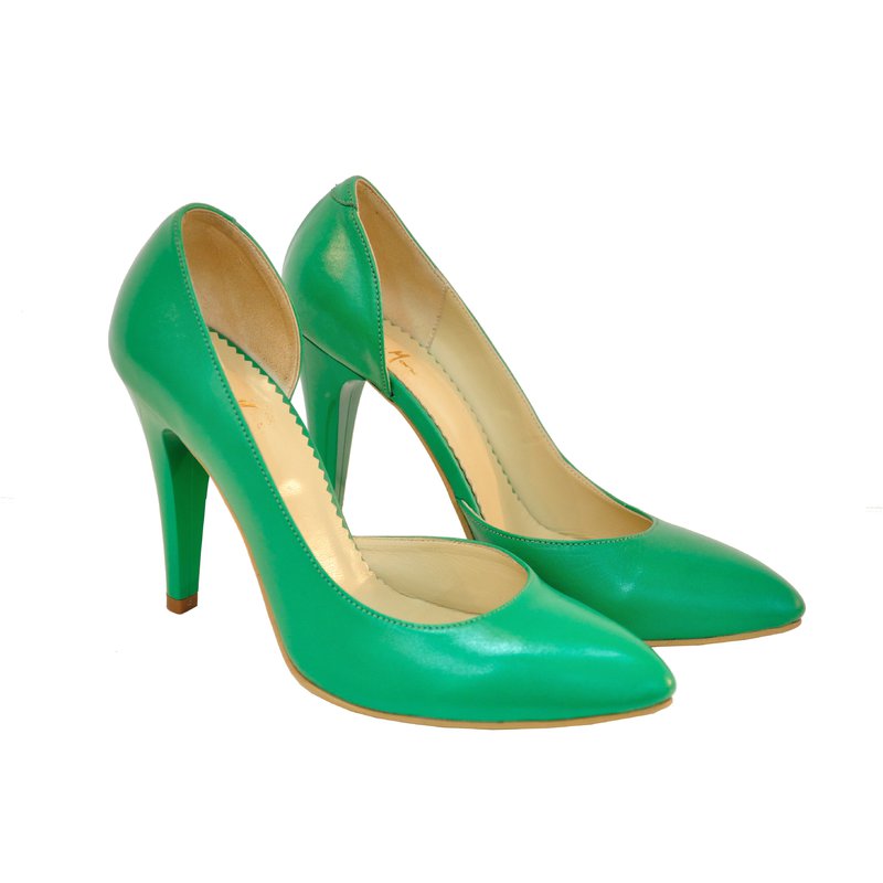 Pantofi Dama Piele Stiletto Verde D14 - orice culoare