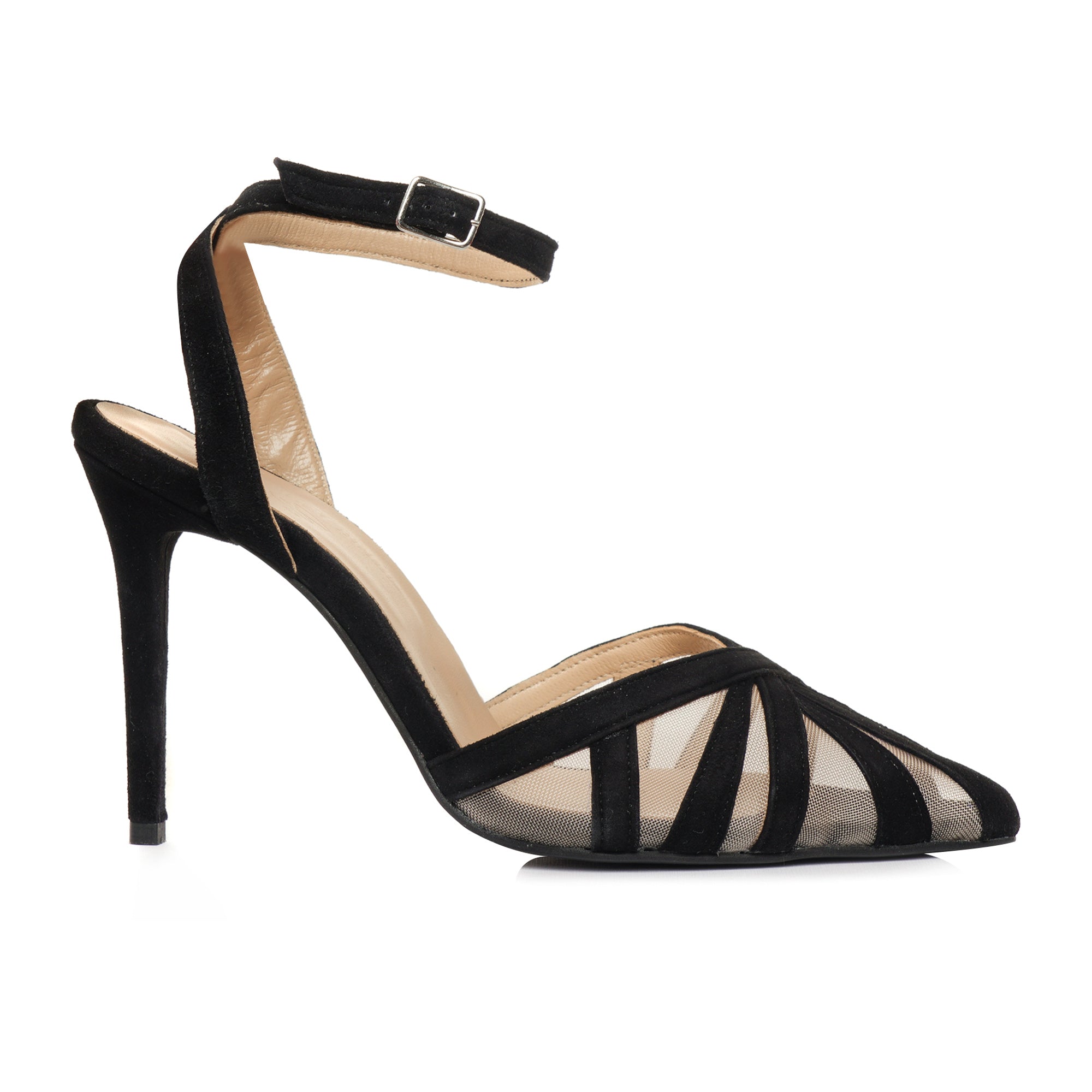 Pantofi Stiletto Decupat cu Insertie Plasa E42 -  Orice Culoare