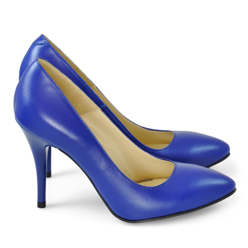 Pantofi Stiletto Piele Albastru D24 - orice culoare