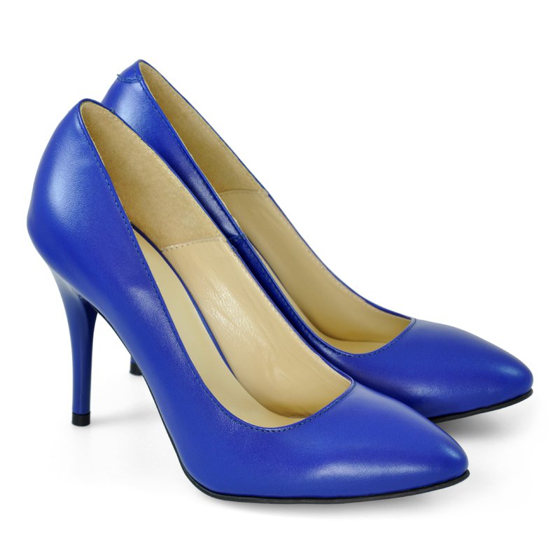 Pantofi Stiletto Piele Albastru D24 - orice culoare