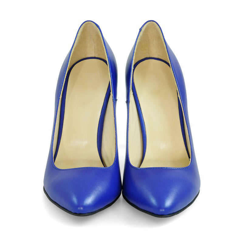 Pantofi Stiletto Piele Albastru D24 - orice culoare