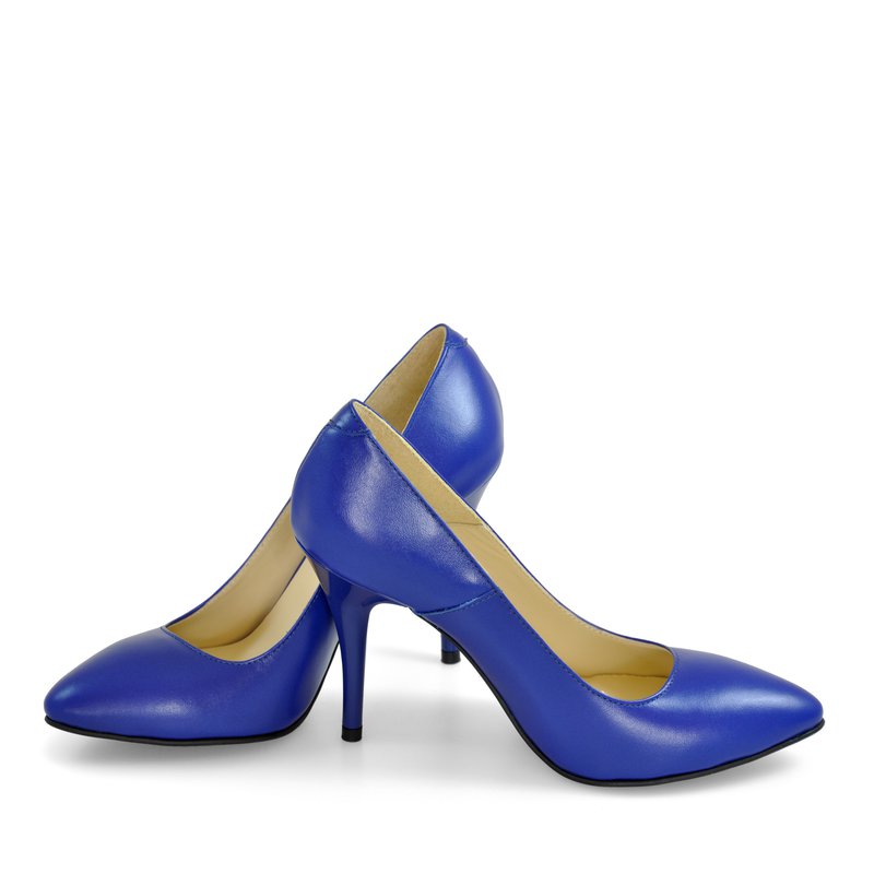 Pantofi Stiletto Piele Albastru D24 - orice culoare