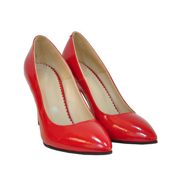 Pantofi stiletto Diva piele lacuita rosu