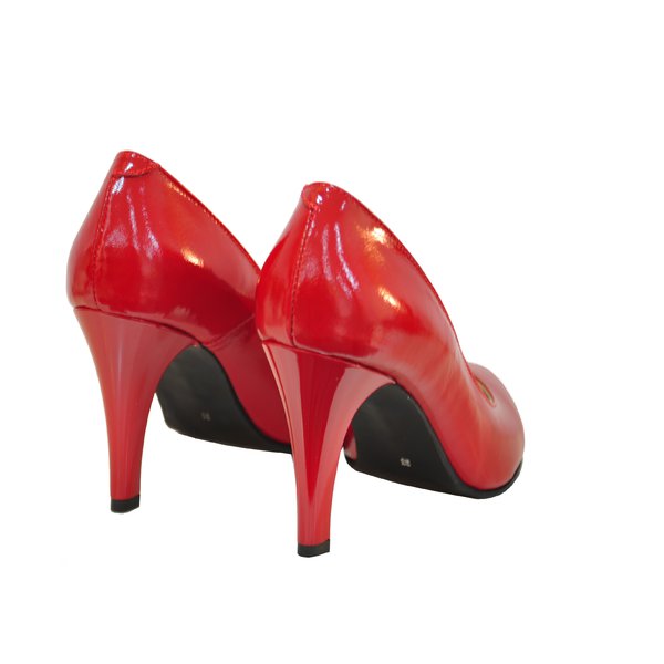 Pantofi stiletto Diva piele lacuita rosu