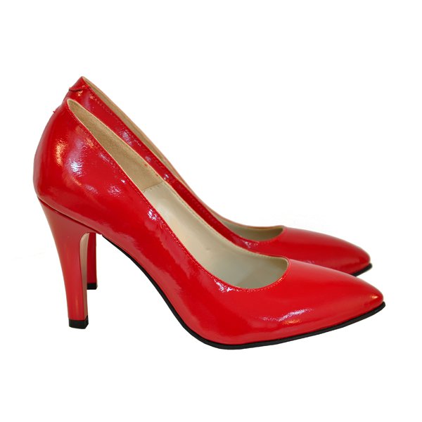 Pantofi stiletto Diva piele lacuita rosu
