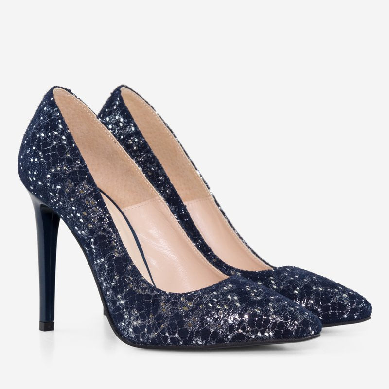 Pantofi Stiletto Piele Argintiu D40 - Orice Culoare
