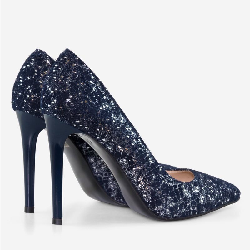 Pantofi Stiletto Piele Argintiu D40 - Orice Culoare