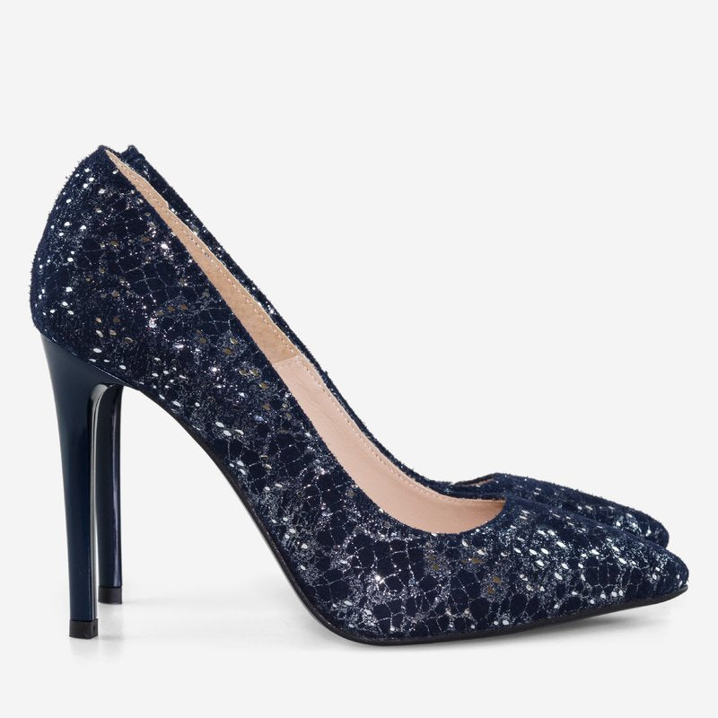 Pantofi Stiletto Piele Argintiu D40 - Orice Culoare