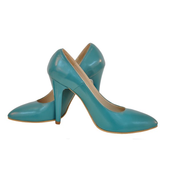 Pantofi Stiletto Diva piele naturala, turcoaz - orice culoare