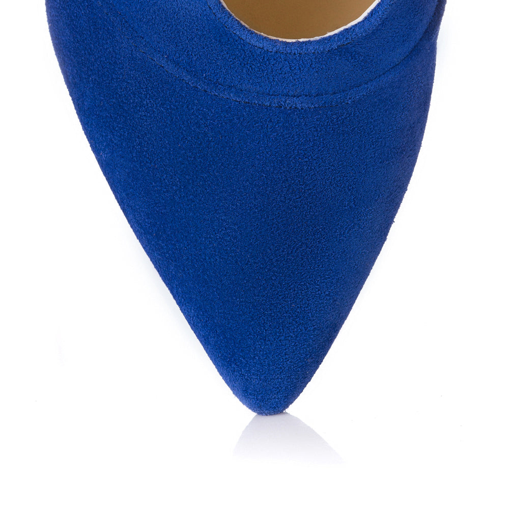 Botine Piele Albastru Electric Decupate - orice culoare