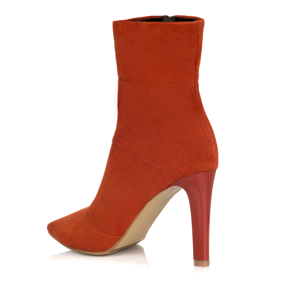 Botine Dama Piele capucino Stiletto C11 - pe stoc