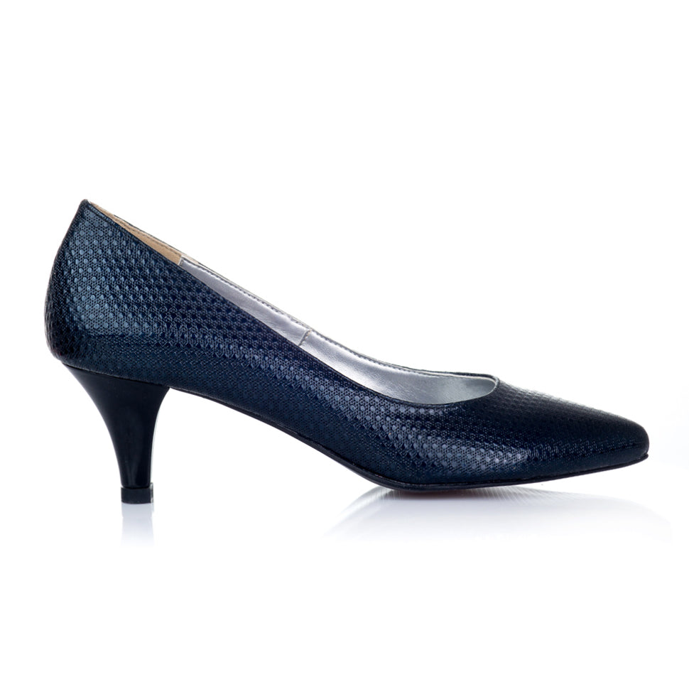 Pantofi Stiletto Piele Bleumarin Toc Mic L21 - orice culoare