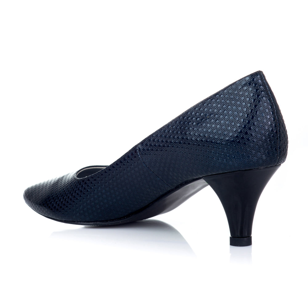 Pantofi Stiletto Piele Bleumarin Toc Mic L21 - orice culoare