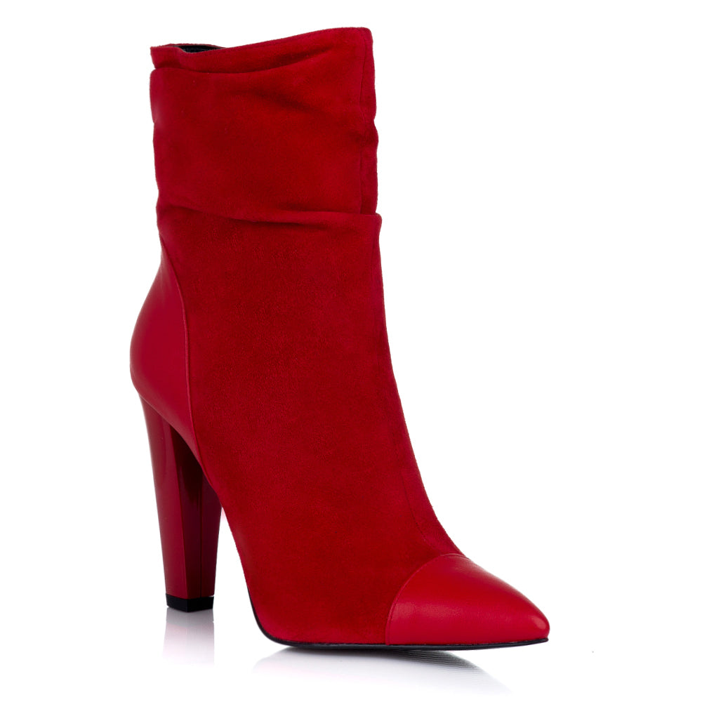 Botine Dama Piele Intoarsa Rosu L2 - orice culoare