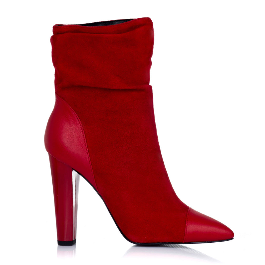 Botine Dama Piele Intoarsa Rosu L2 - orice culoare