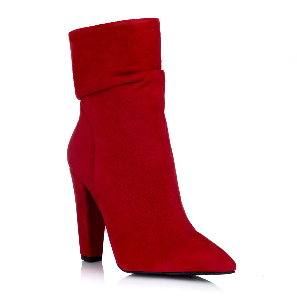 Botine Dama Piele Intoarsa Rosu L2 - orice culoare