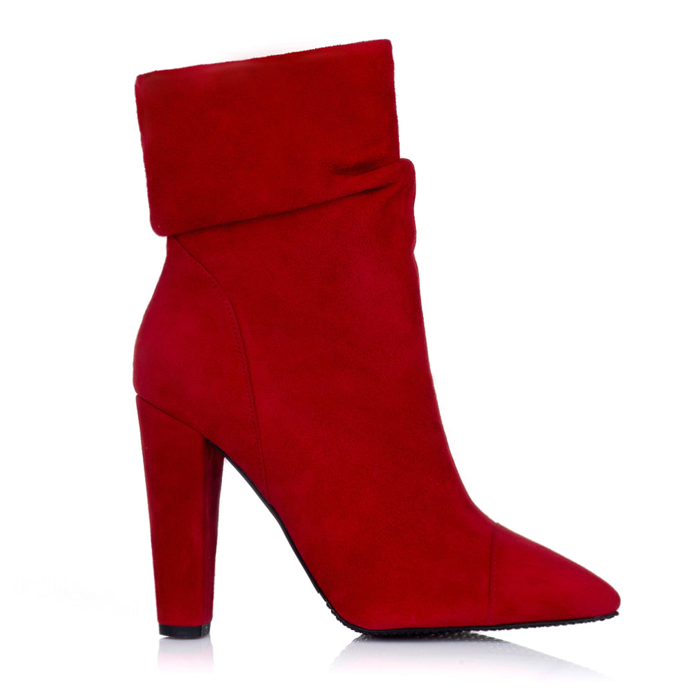 Botine Dama Piele Intoarsa Rosu L2 - orice culoare