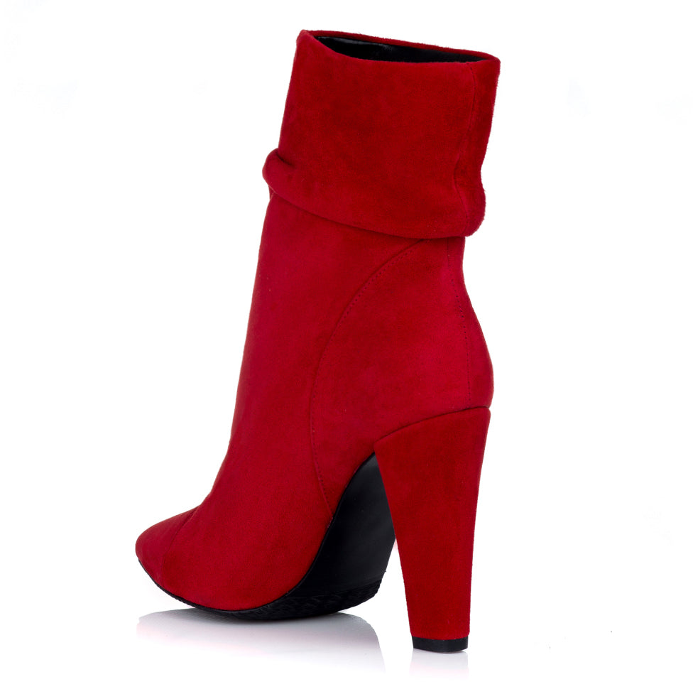 Botine Dama Piele Intoarsa Rosu L2 - orice culoare