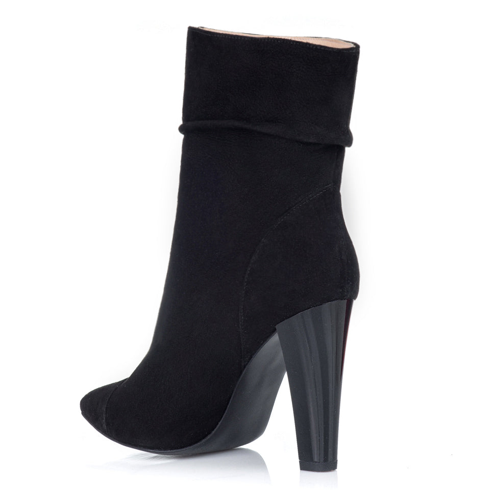 Botine Dama Piele Intoarsa Negru L2 - orice culoare