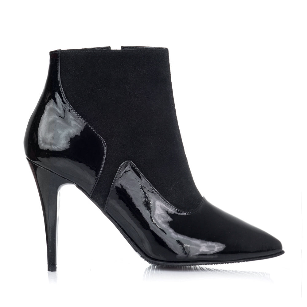 Botine Stiletto Piele Lacuita/Intoarsa Negru V24 - orice culoare