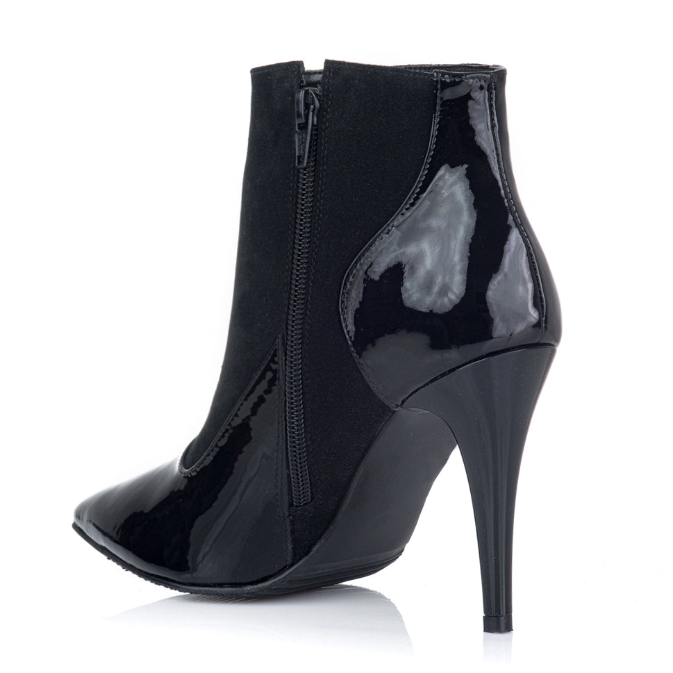 Botine Stiletto Piele Lacuita/Intoarsa Negru V24 - orice culoare