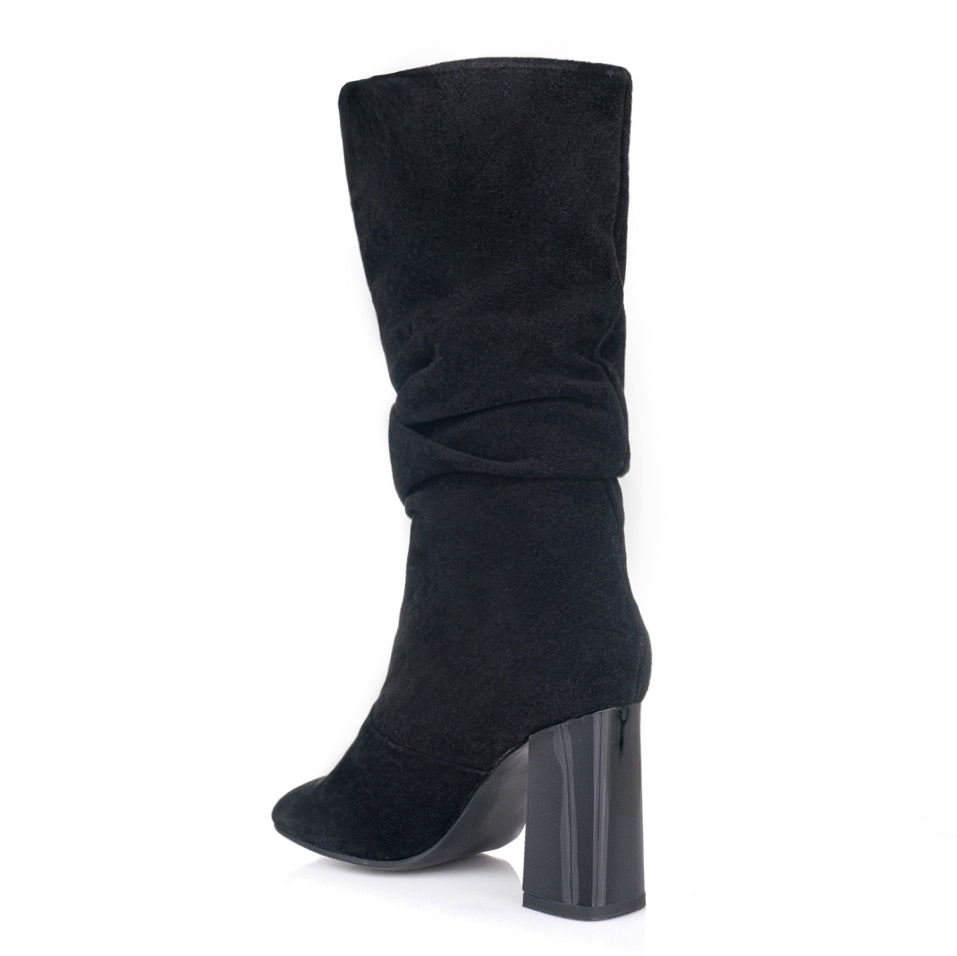 Cizme Scurte Fronsate Piele Intoarsa Negru L3 - orice culoare