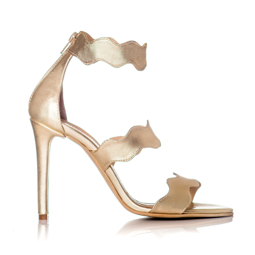 Sandale Dama Piele Auriu Onduleu F26 - orice culoare