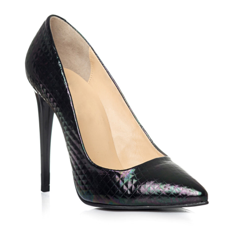 Pantofi Stiletto Croco Negru C1  - orice culoare