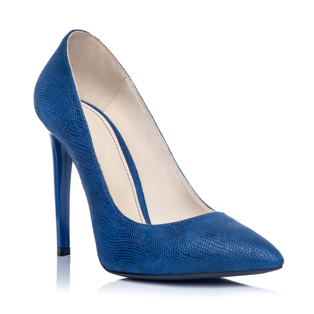 Pantofi Stiletto Piele Albastru Electric S4 - orice culoare
