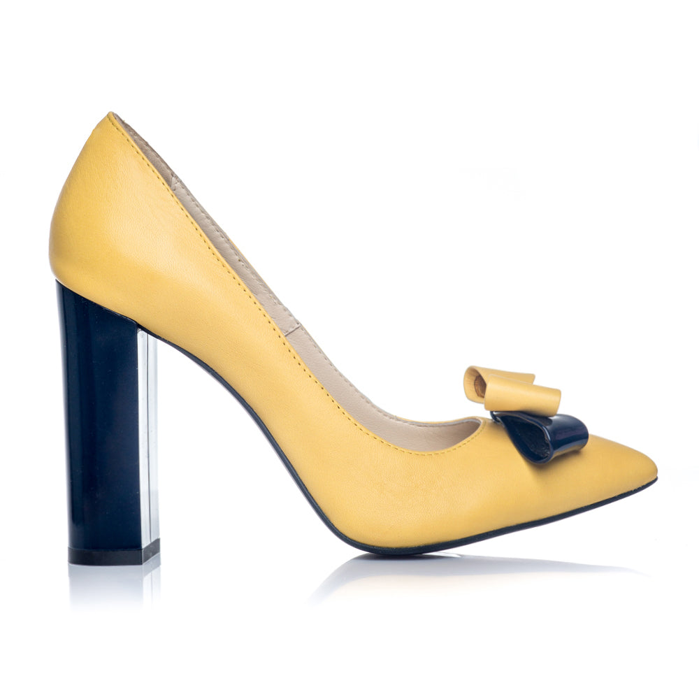 Pantofi Stiletto Toc Gros Galben S1 - orice culoare