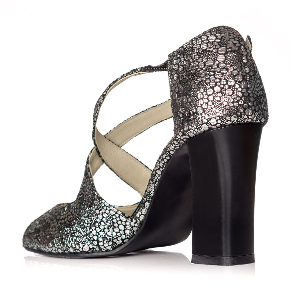 Sandale dama piele model Moni Argintiu - Orice culoare