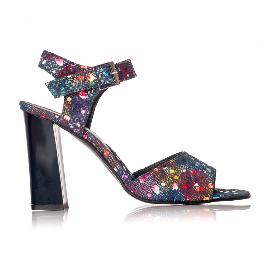 Sandale dama piele Multicolor Albastru Yasmin V8 - Orice culoare