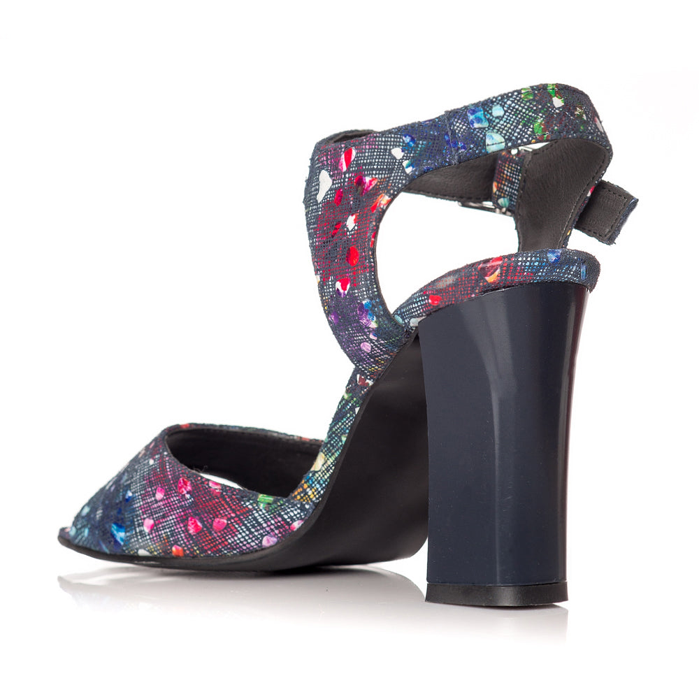 Sandale dama piele Multicolor Albastru Yasmin V8 - Orice culoare