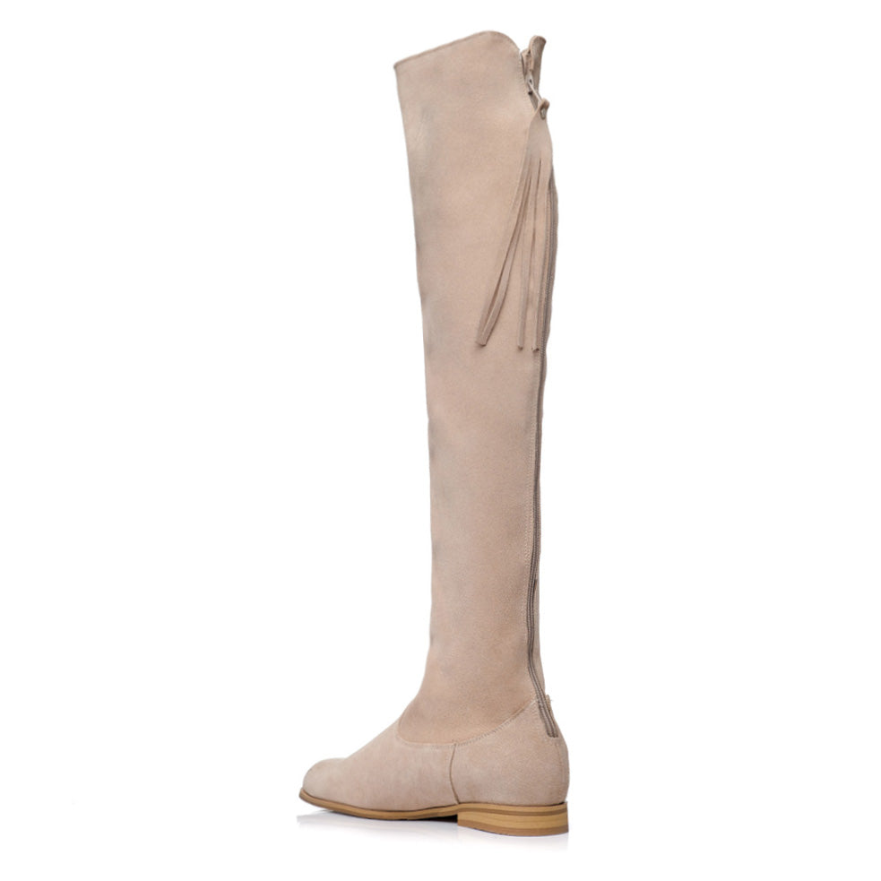 Cizme Casual peste genunchi piele naturala intoarsa,orice culoare