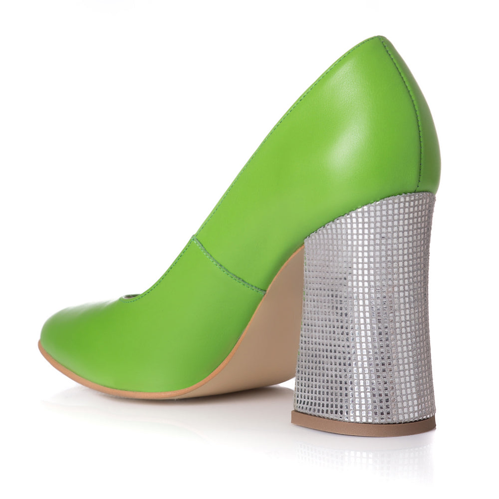 Pantofi Piele Naturala Toc Evazat Chic T1 - orice culoare